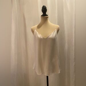 J. Crew White, silk, spaghetti strap elegant layering Top